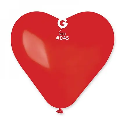 Латексна повітряна кулька 17" Серце (44см) RED (#045) GEMAR